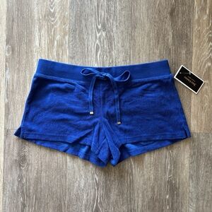 Juicy Couture NWT Blue Ribbon Low Rise Terry Cloth Snap Pocket Shorts Size S